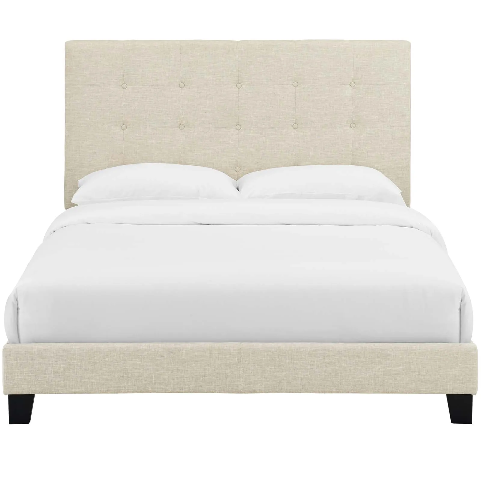 Melanie Queen Tufted Button Upholstered Fabric Platform Bed