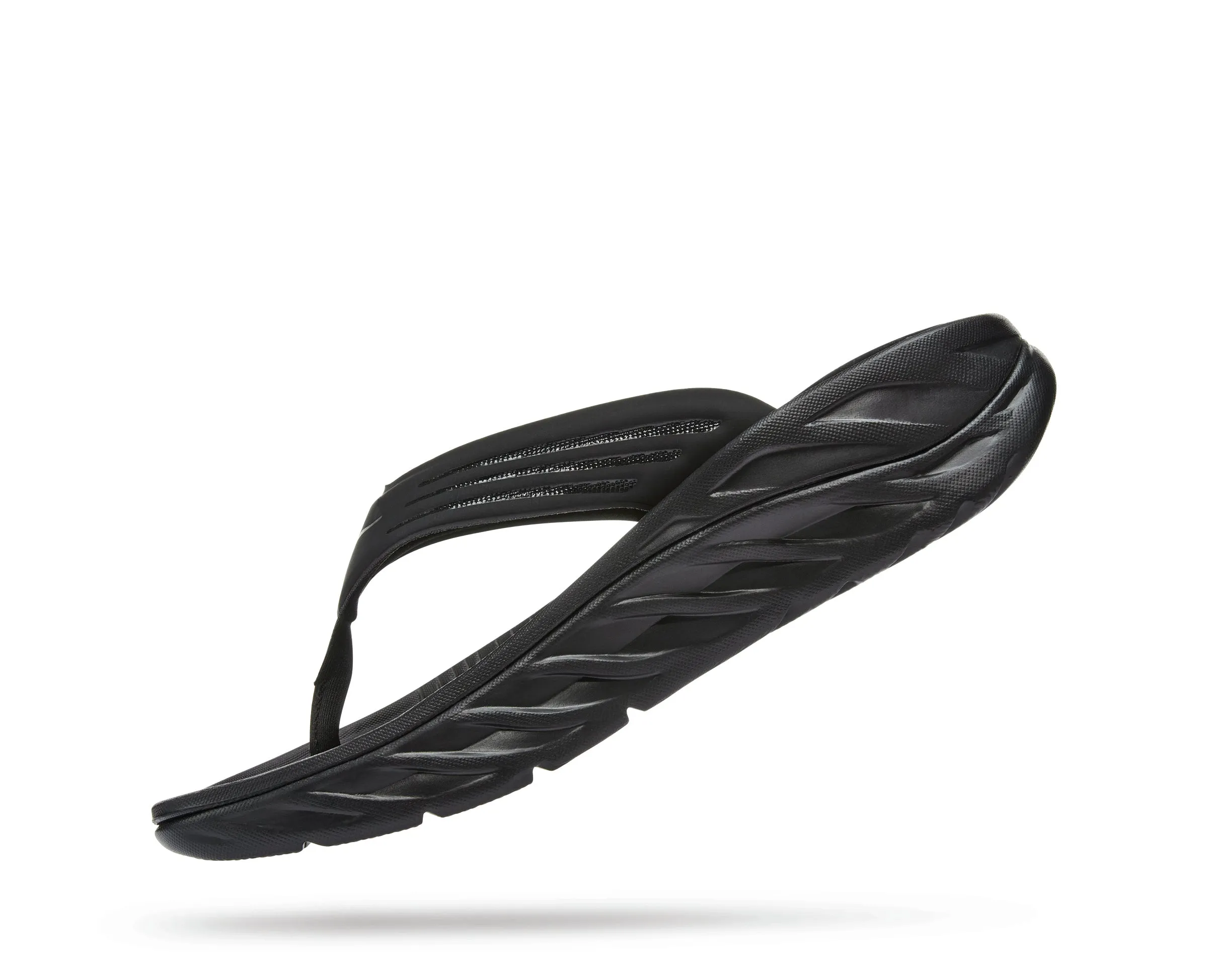 Men's Hoka Ora Recovery Flip Color: Black/Dark Gull Grey