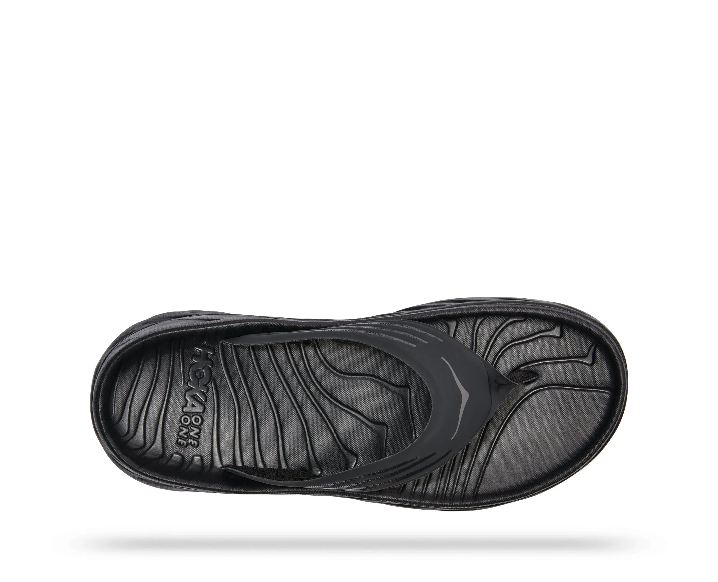 Men's Hoka Ora Recovery Flip Color: Black/Dark Gull Grey