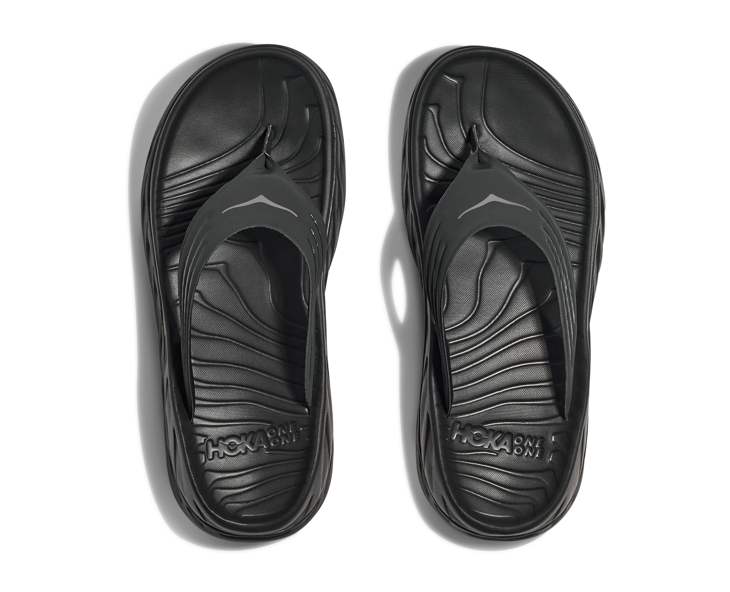 Men's Hoka Ora Recovery Flip Color: Black/Dark Gull Grey