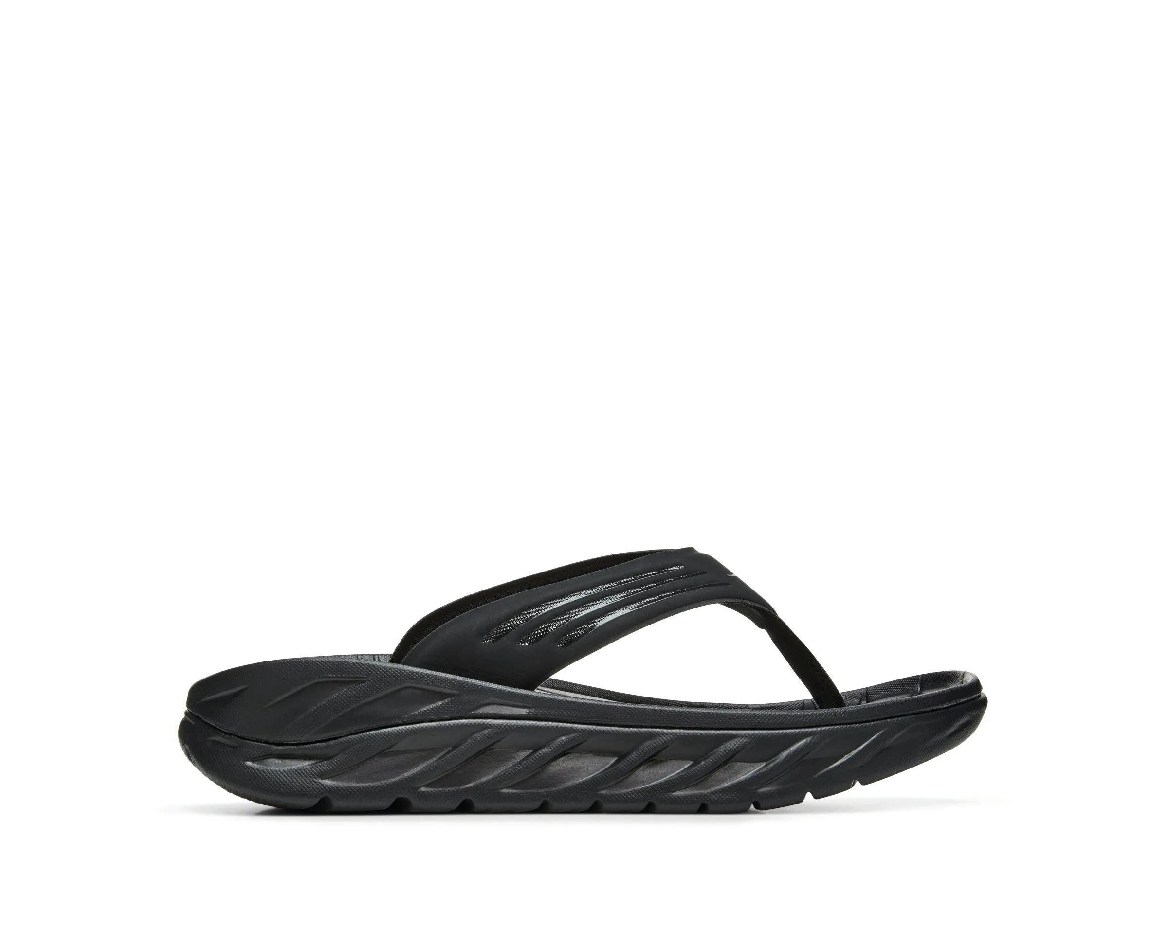 Men's Hoka Ora Recovery Flip Color: Black/Dark Gull Grey