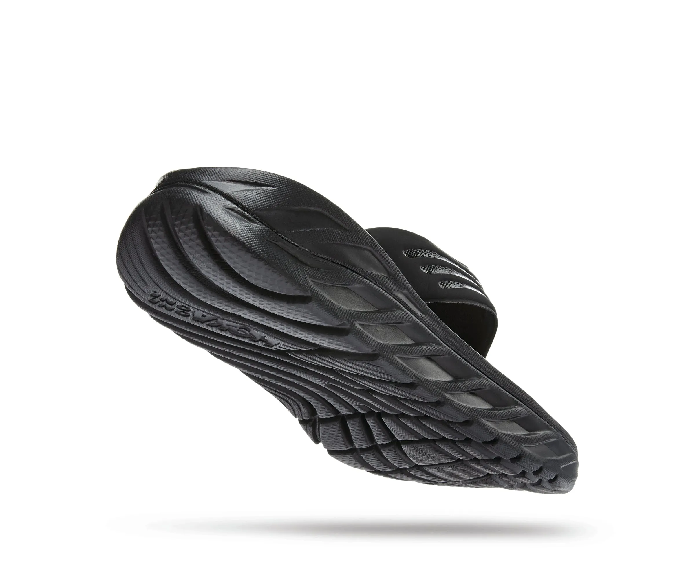 Men's Hoka Ora Recovery Flip Color: Black/Dark Gull Grey