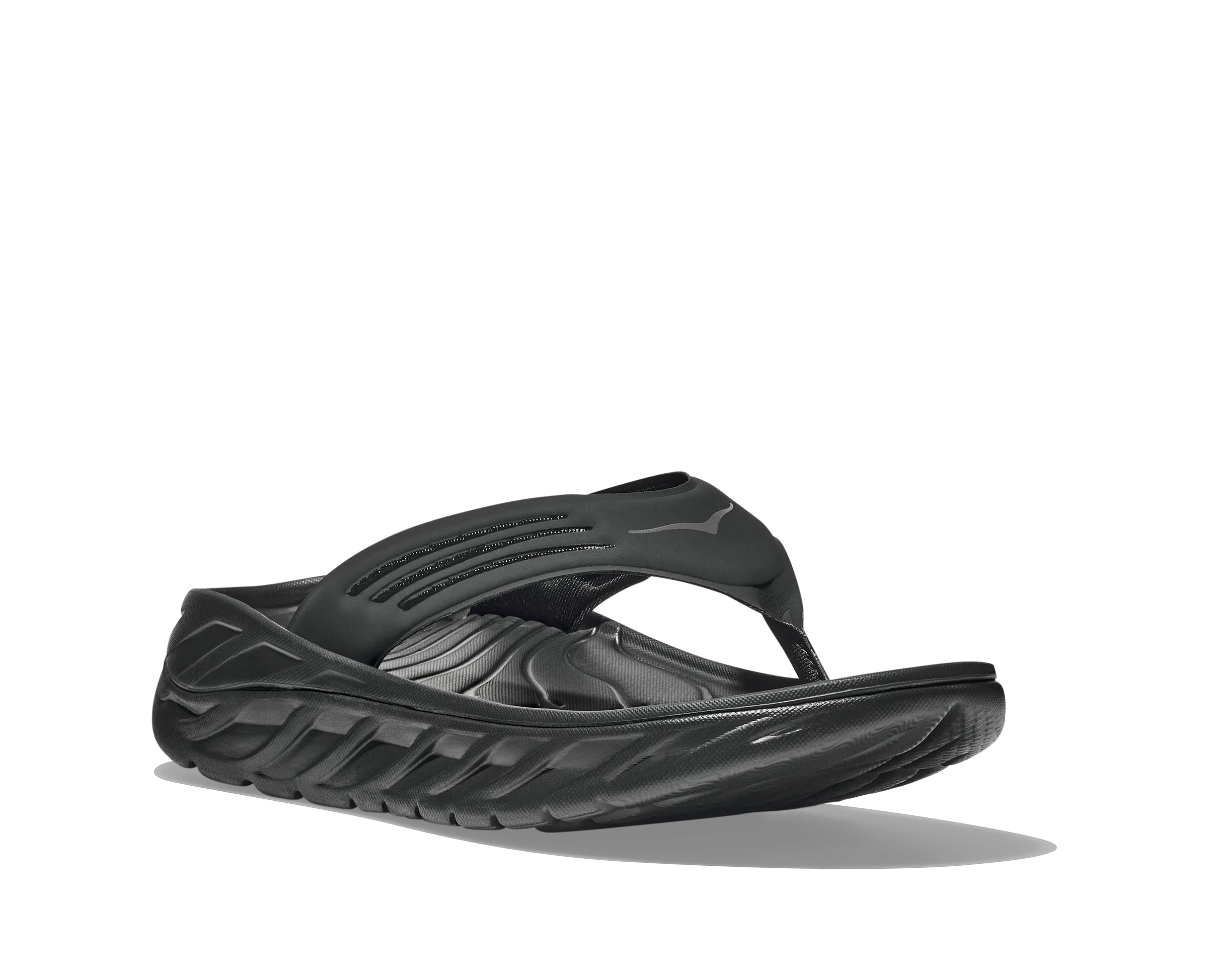 Men's Hoka Ora Recovery Flip Color: Black/Dark Gull Grey