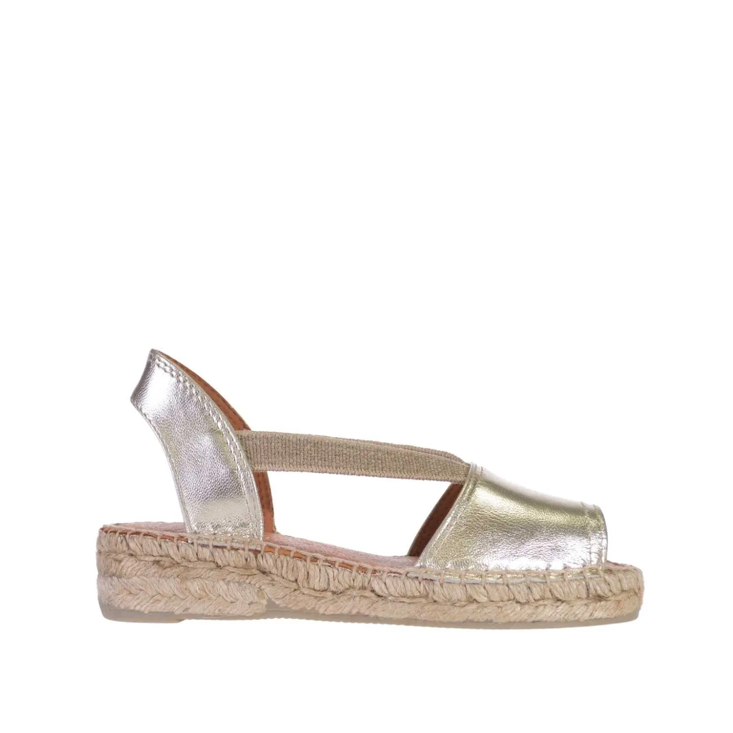 Metallic Leather Wedge Espadrille for Kids - Eli-P