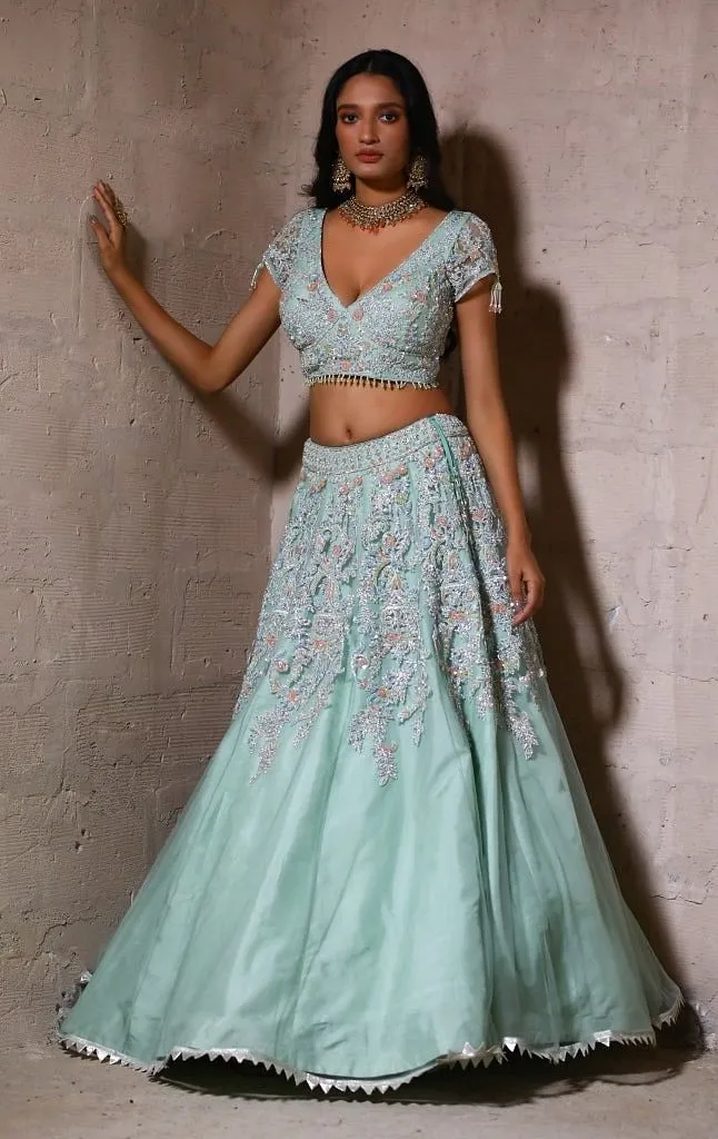 Mint green Lehenga set