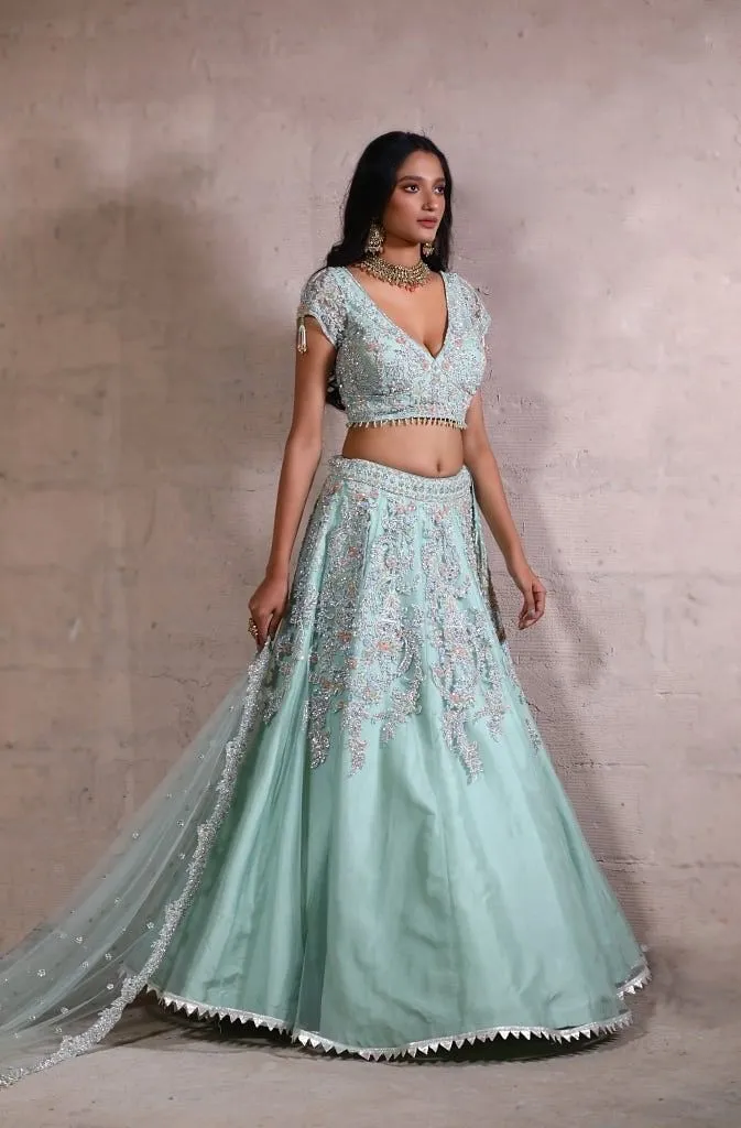 Mint green Lehenga set