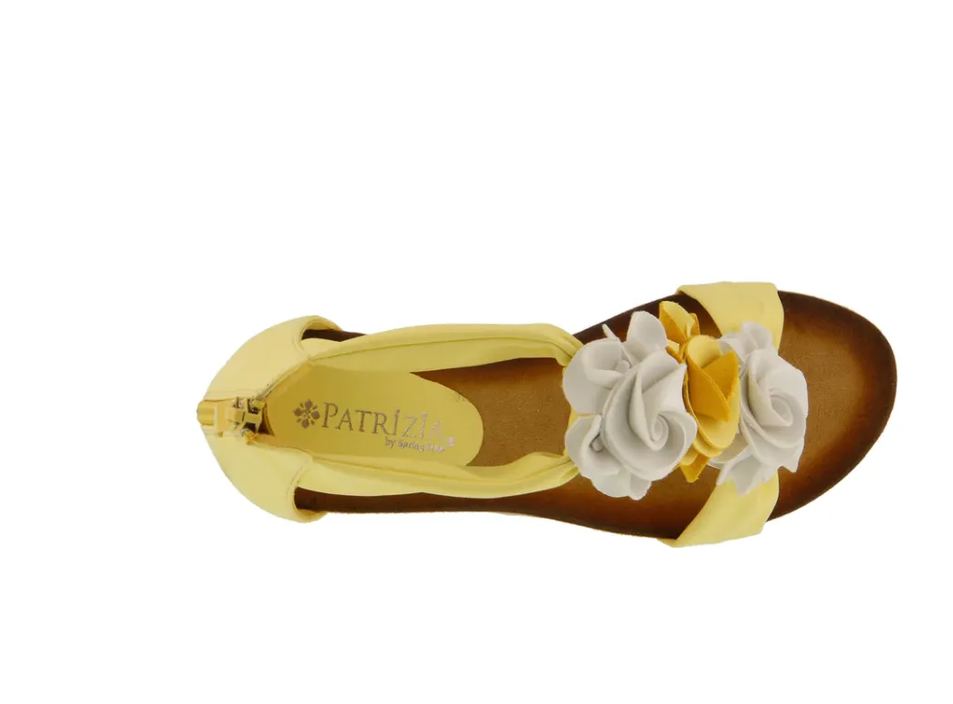 Patrizia HARLEQUIN  Light Yellow Multi Flower Strap Wedge Sandals