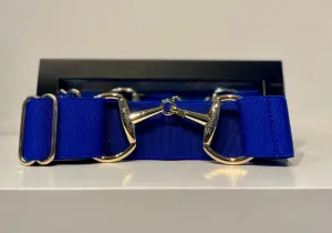 Pesazia - Logo Stretch Bit Belts - Navy w/ Gold Snaffle Bit