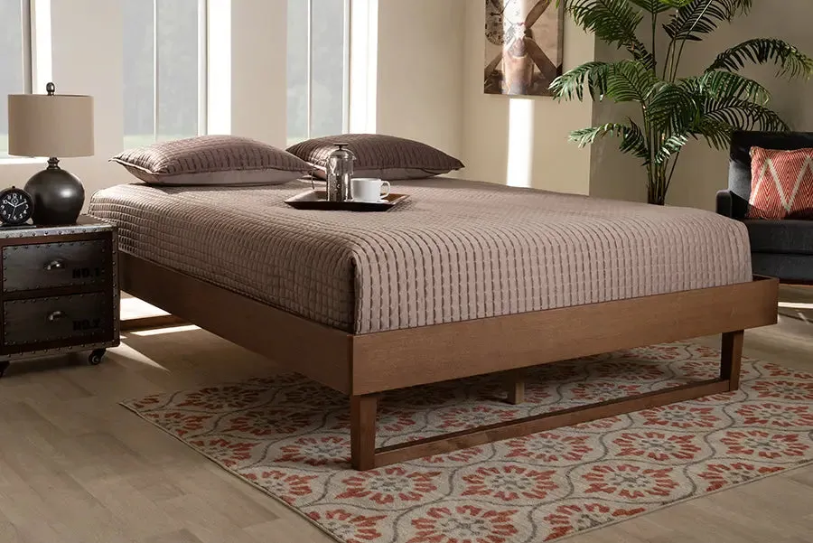 Quinn Walnut Brown Wood Platform Bed (King)