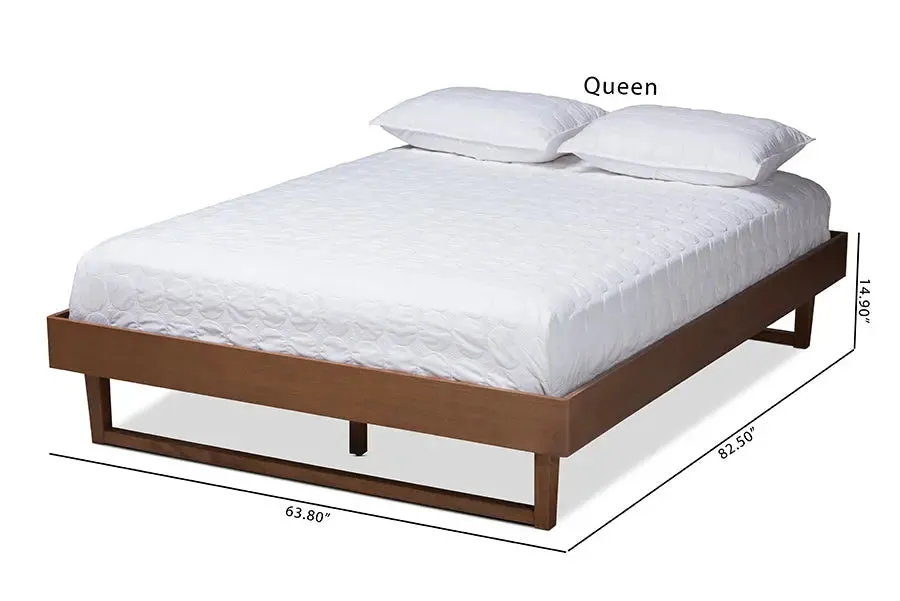 Quinn Walnut Brown Wood Platform Bed (King)