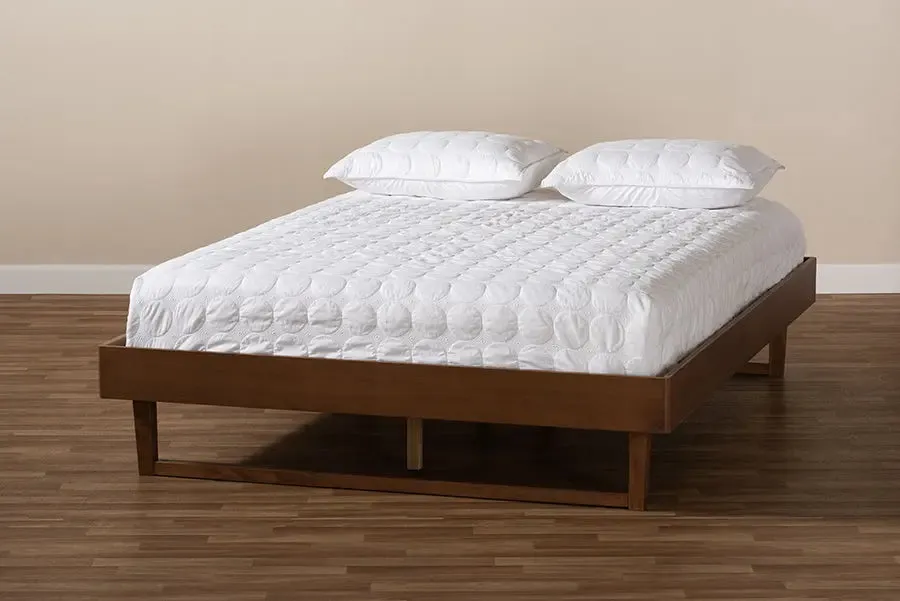 Quinn Walnut Brown Wood Platform Bed (King)