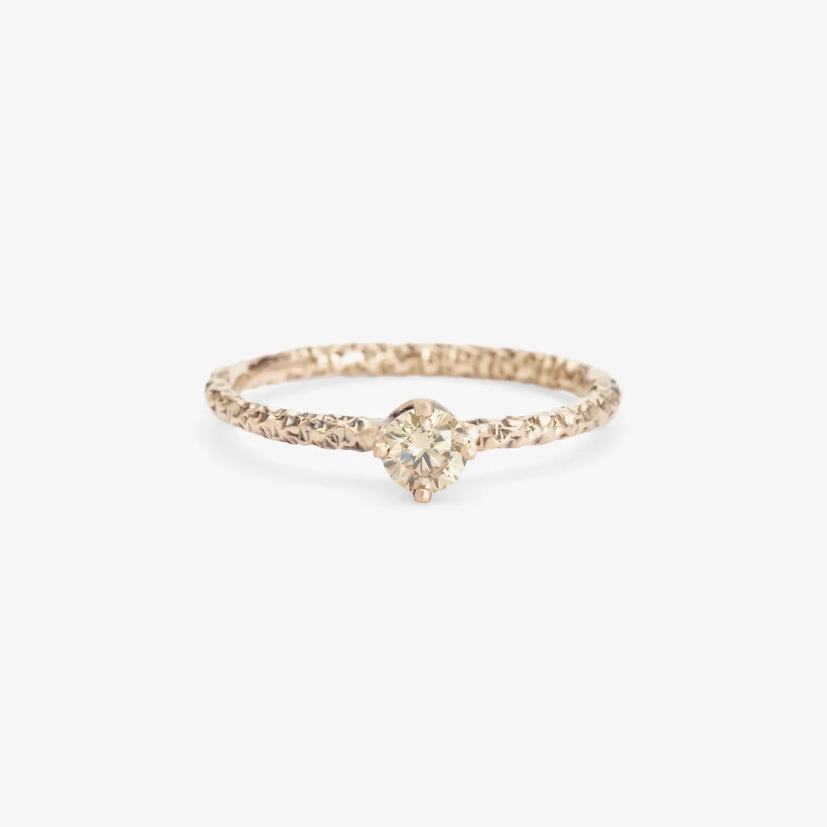 R9004BR | 4mm Brown Diamond Homespun Solitaire Ring