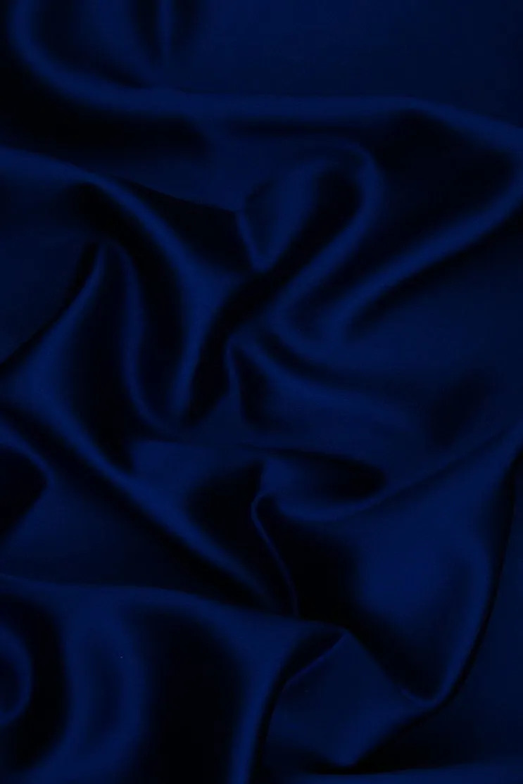 Royal Blue Silk Crepe Back Satin Fabric