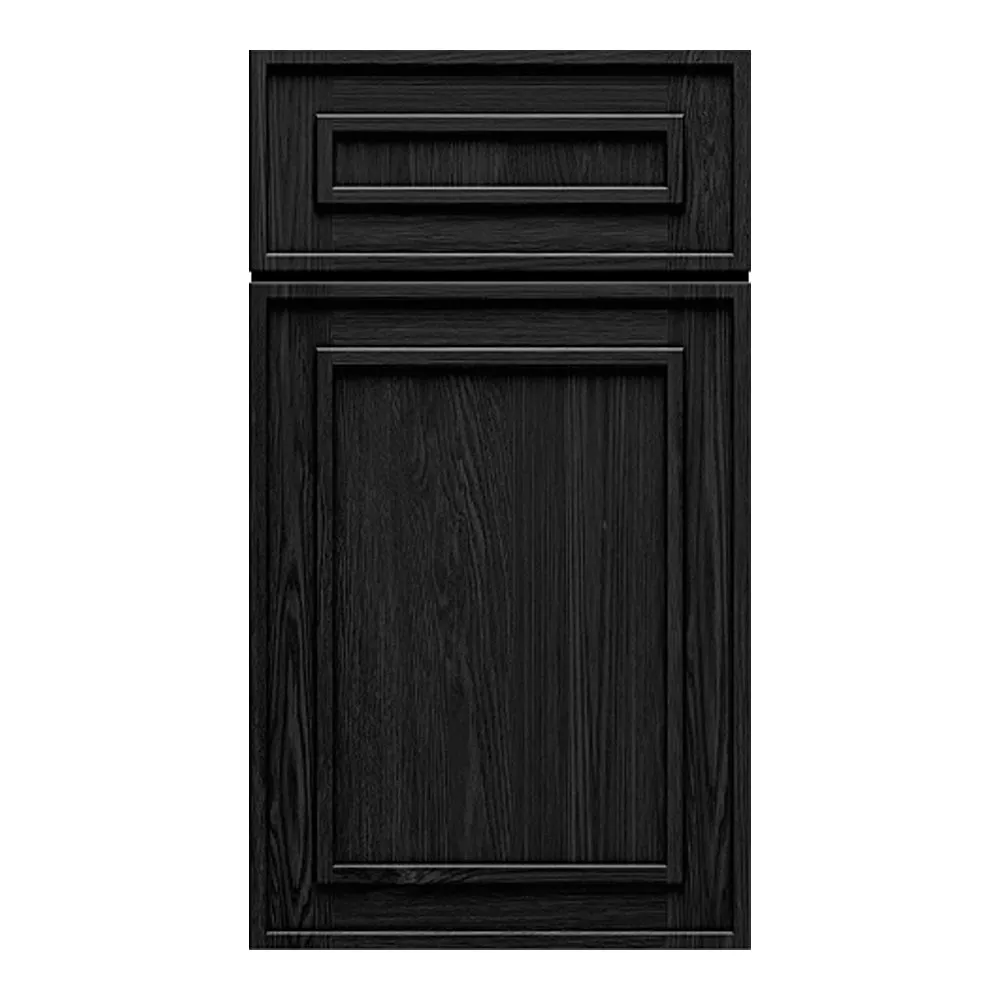 RTA - Elegant Shaker Black - 12"W x 42"H x 0.75"D - Wall Molding Glass Door with 1 Door