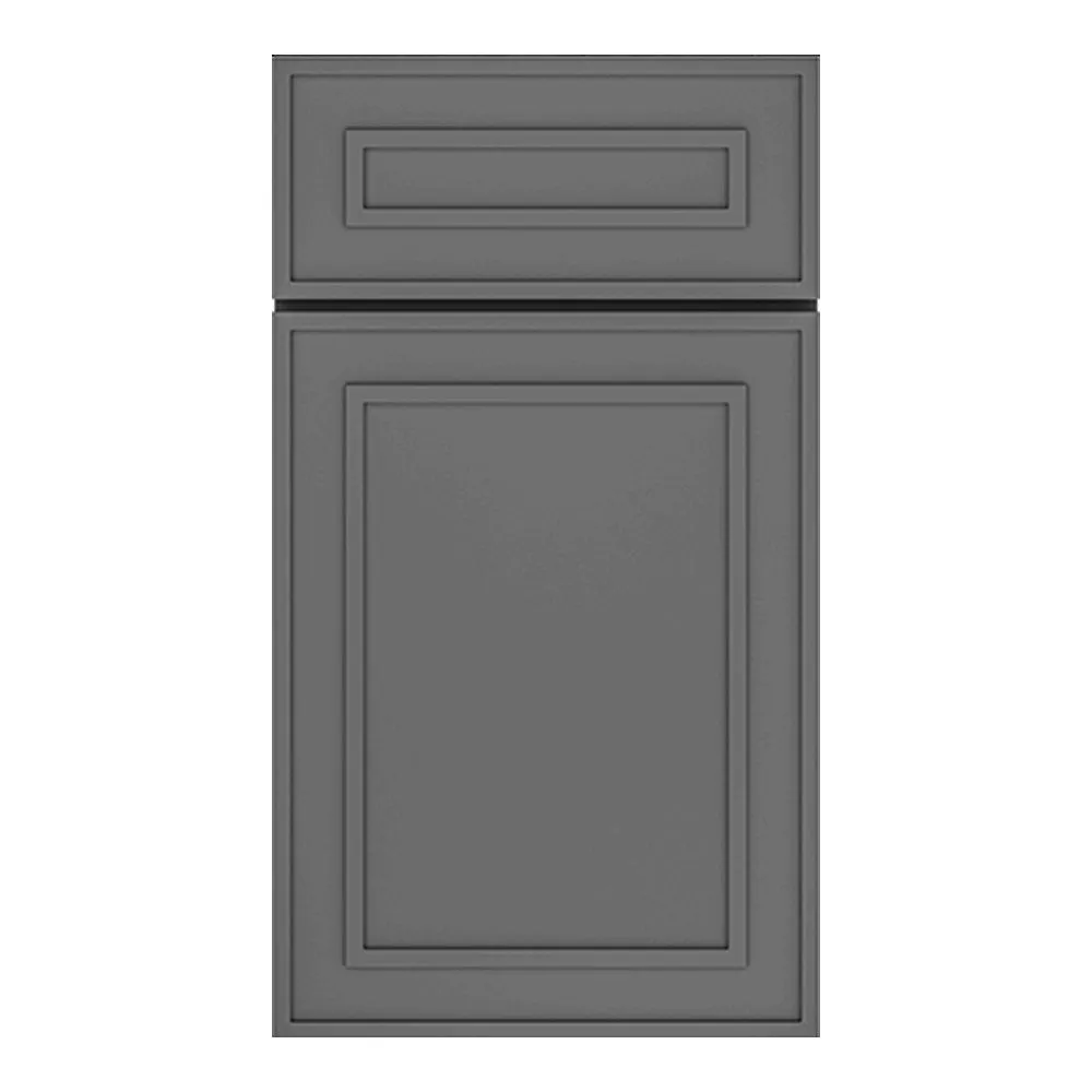 RTA - Elegant Shaker Grey - 33"W x 36"H x 0.75"D - Wall Molding Glass Door with 2 Door