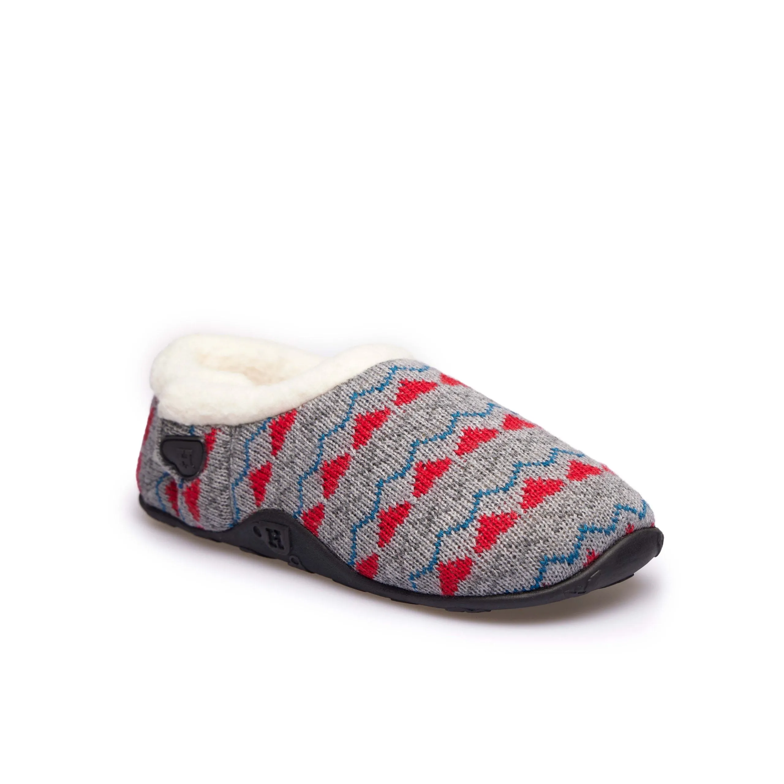 Sadie - Grey Knit Red Heart Women's Slippers