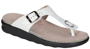 SAS Women's White Snake Sanibel T-Strap Slide Sandal-SANIBEL212-Made in USA-Brandy's Shoes