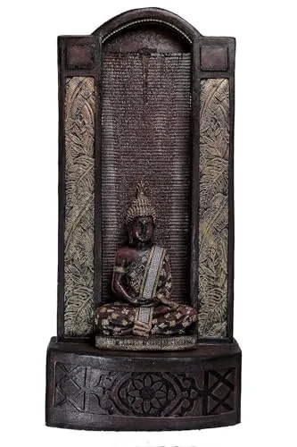 SEPBORN Buddha Water Fountain, Resin Fiberglass, Brown, for Home Office Living Room Decor