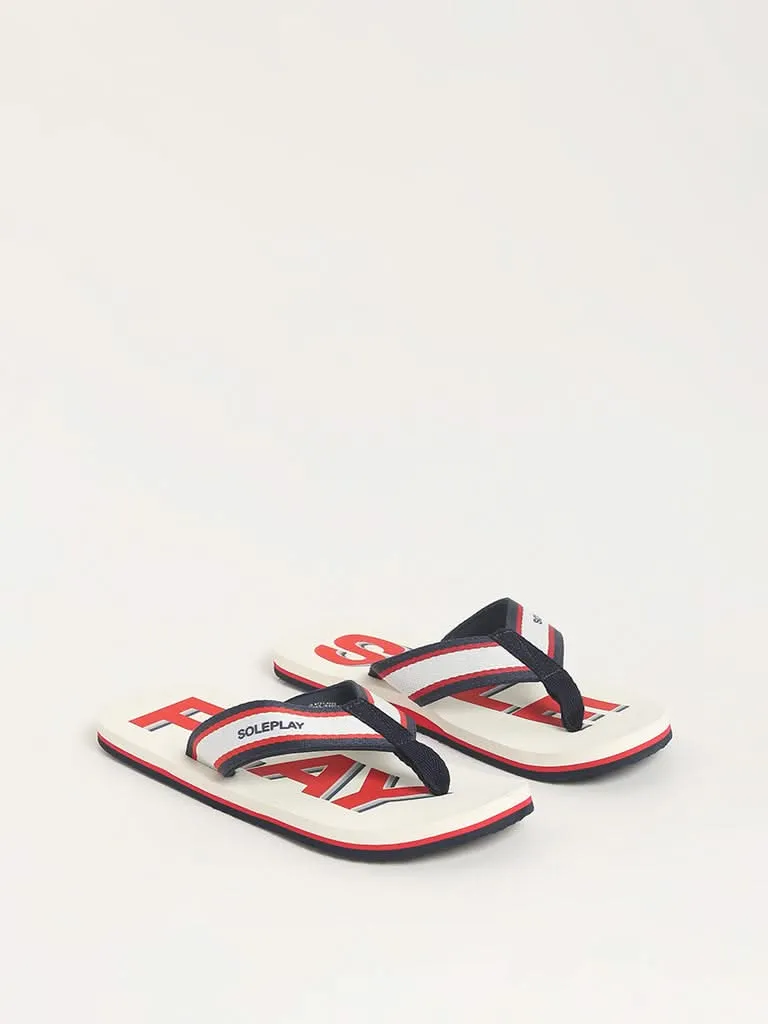 SOLEPLAY White Printed Flip-Flop