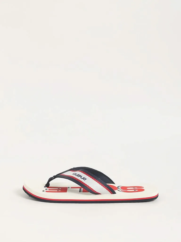 SOLEPLAY White Printed Flip-Flop