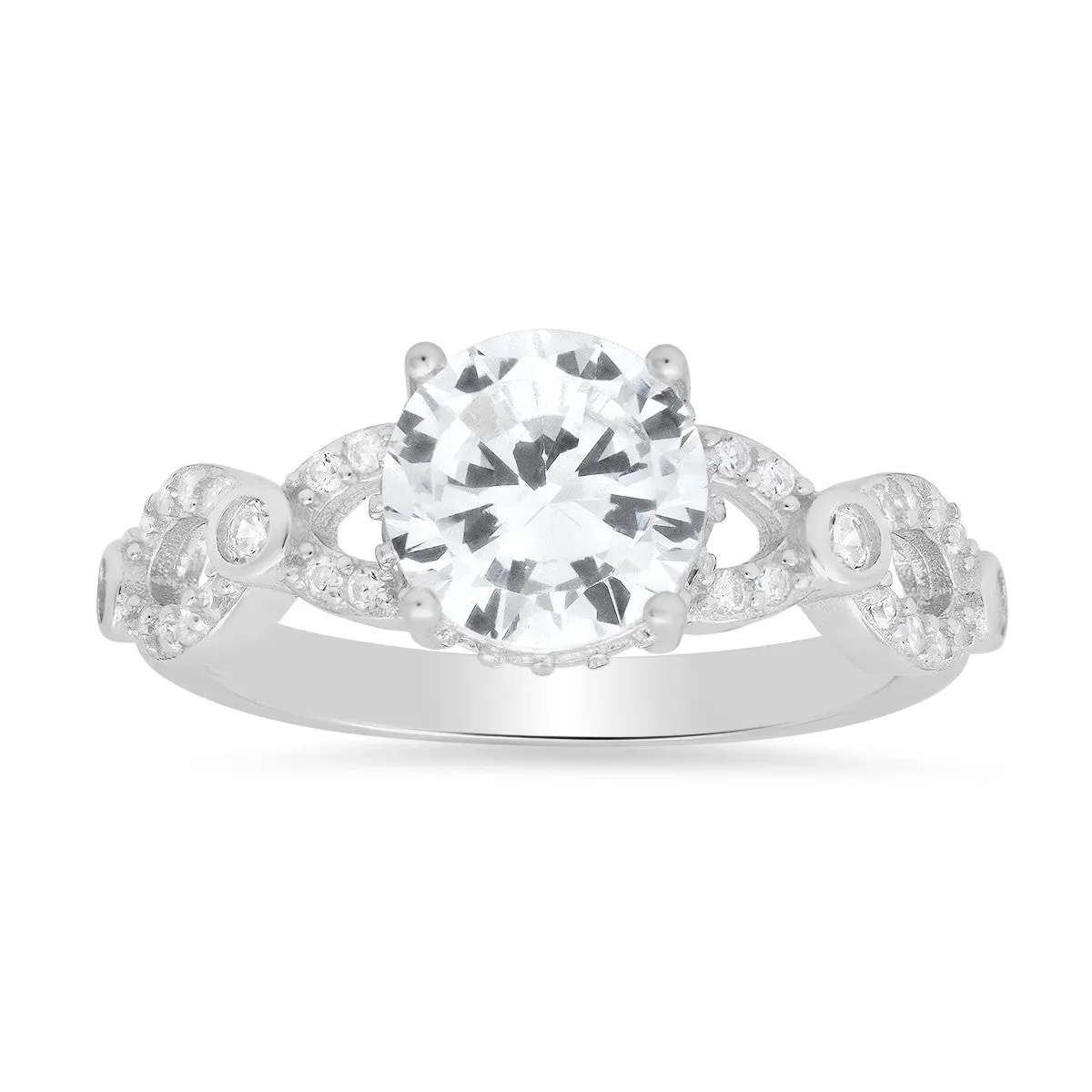 Sterling Silver Round-cut CZ Ring