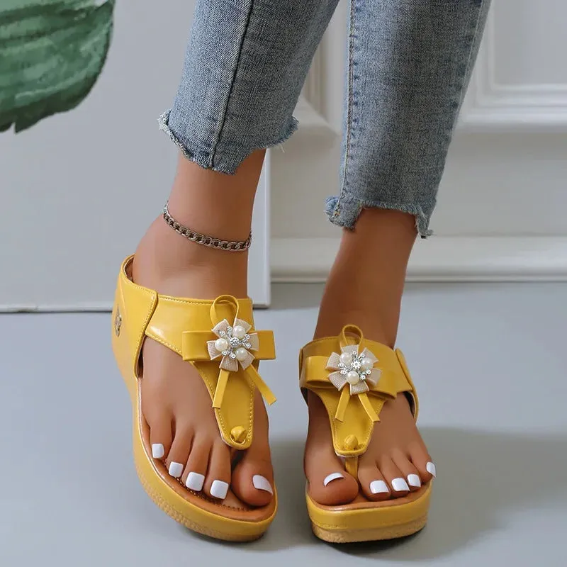 Summer Sandals Women 2024 Big Size Platform Sandals Wedges Flip Flops Comfortable Slippers Ladies Non-Slip Open Toe Beach Shoes