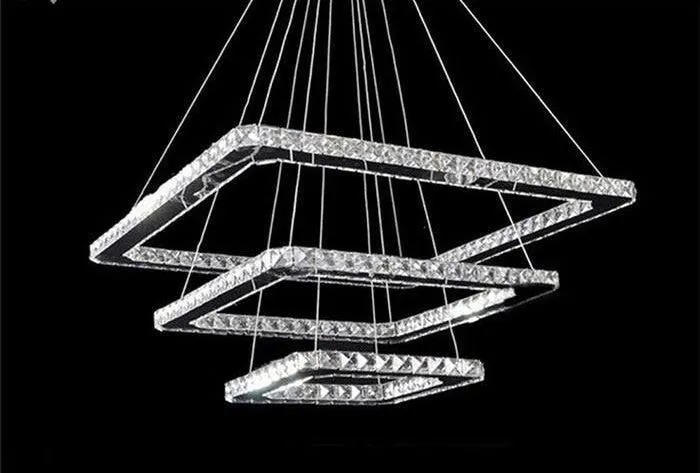 Triple Square Crystal Chandelier