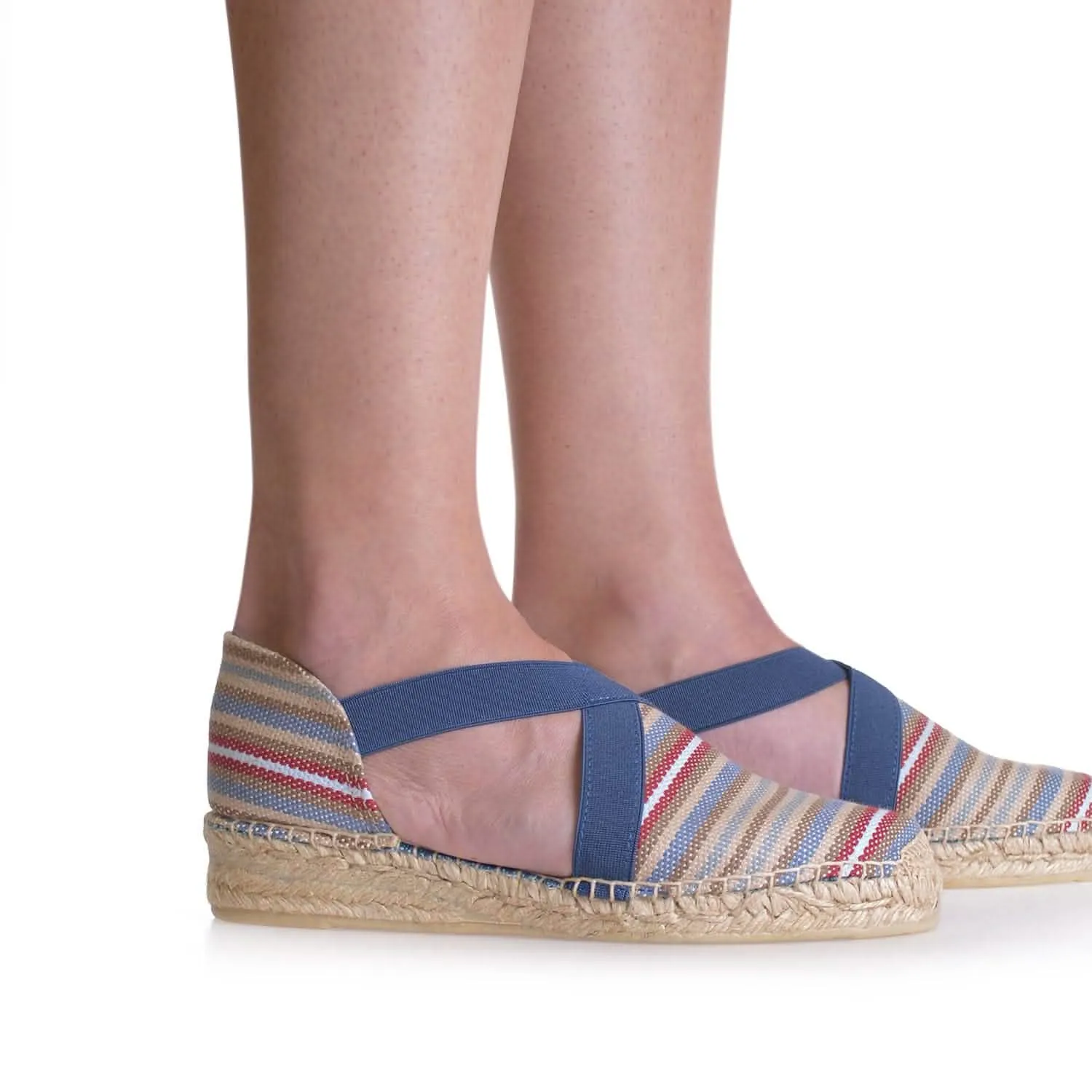 Vegan Striped Cotton Blend Flat  Espadrille for Women - Estartit