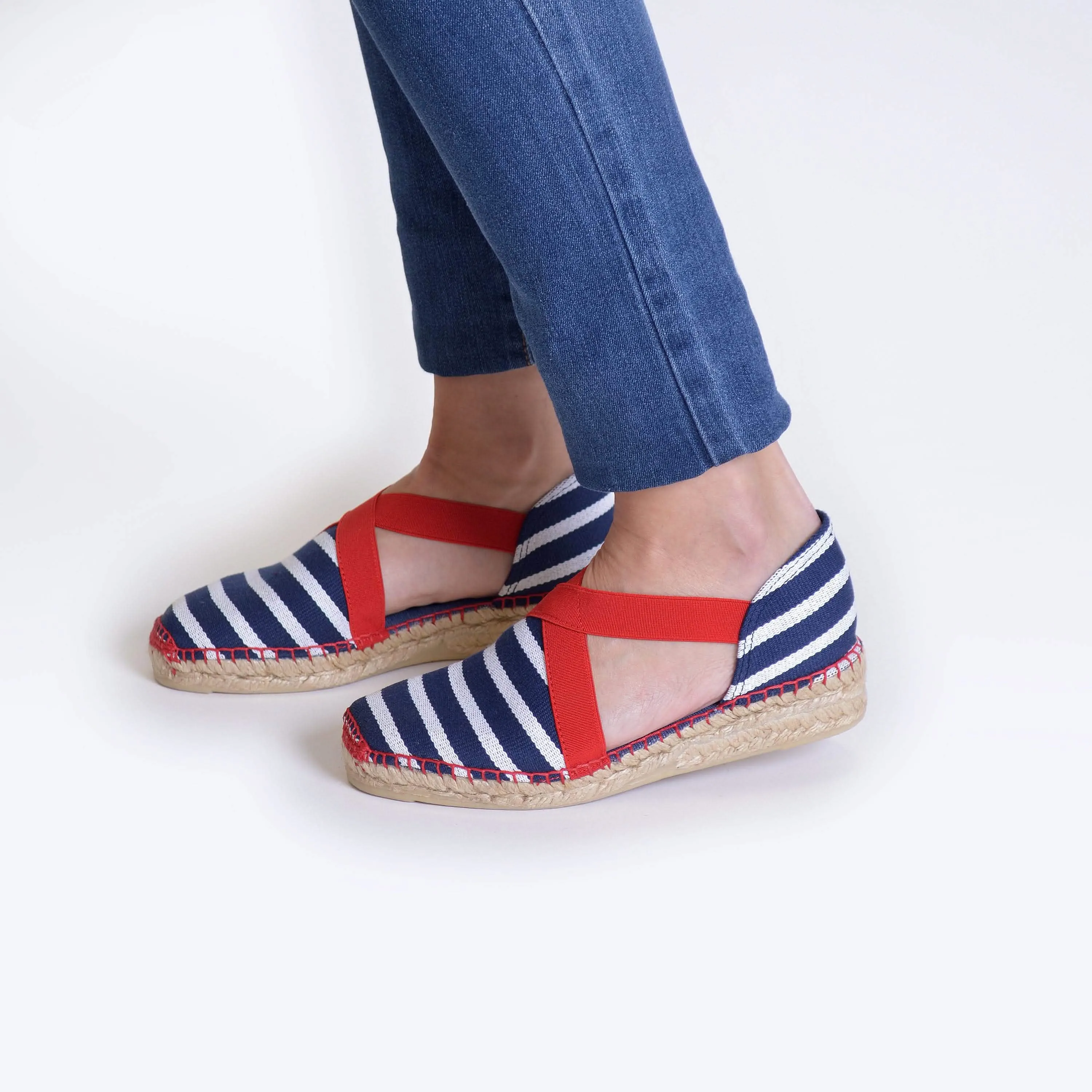 Vegan Striped Cotton Blend Flat  Espadrille for Women - Estartit