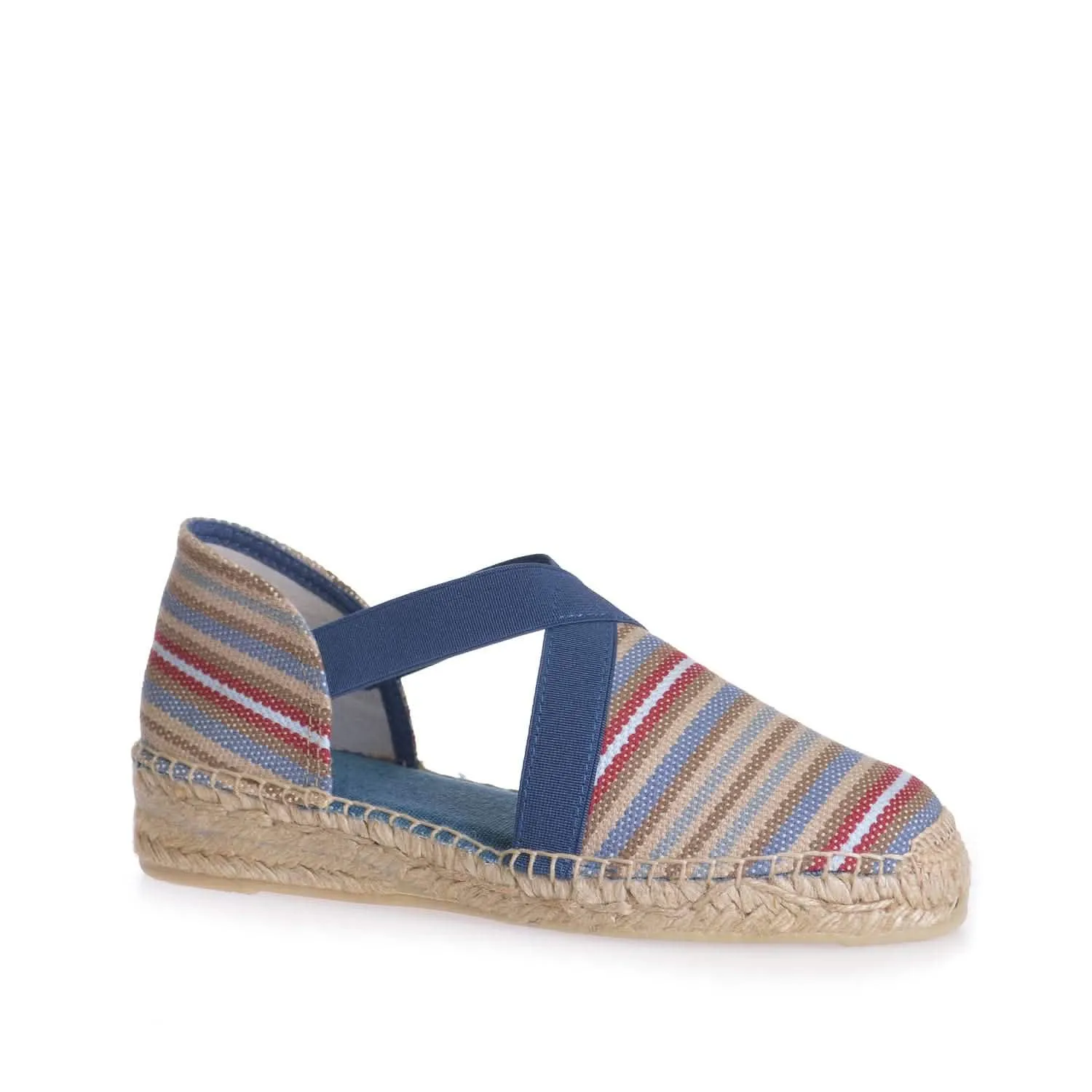 Vegan Striped Cotton Blend Flat  Espadrille for Women - Estartit