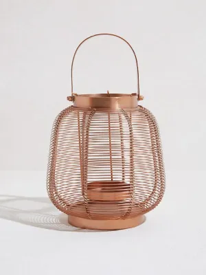 Westside Home Dull Gold Wired Lantern-Small