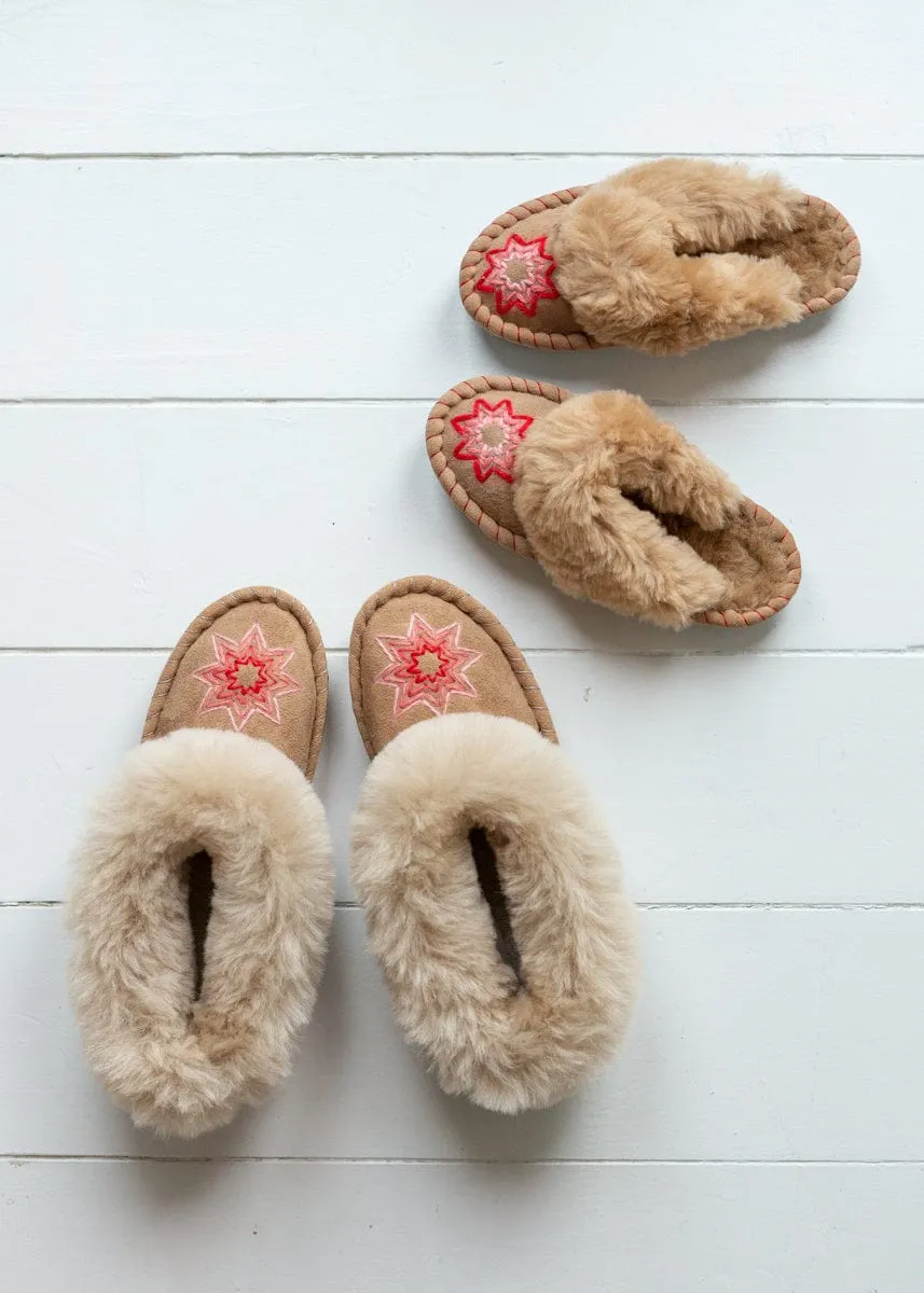 Women's Sheepskin Slippers – Estrella Red