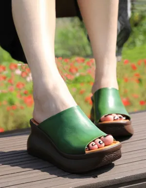 Women's Summer Fish-toe Retro Wedge Slides