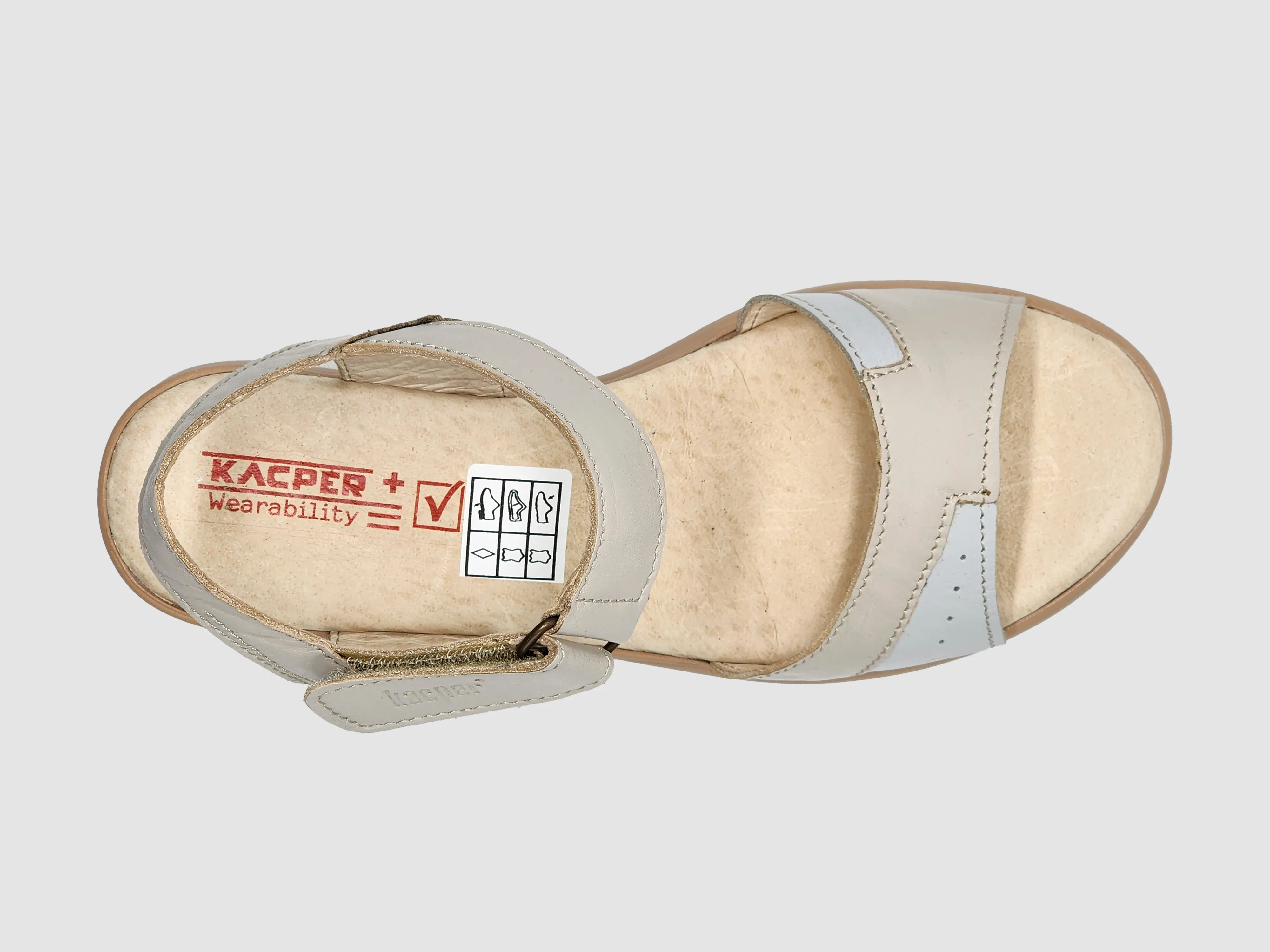 Women's Summer Leather Sandals - Beige